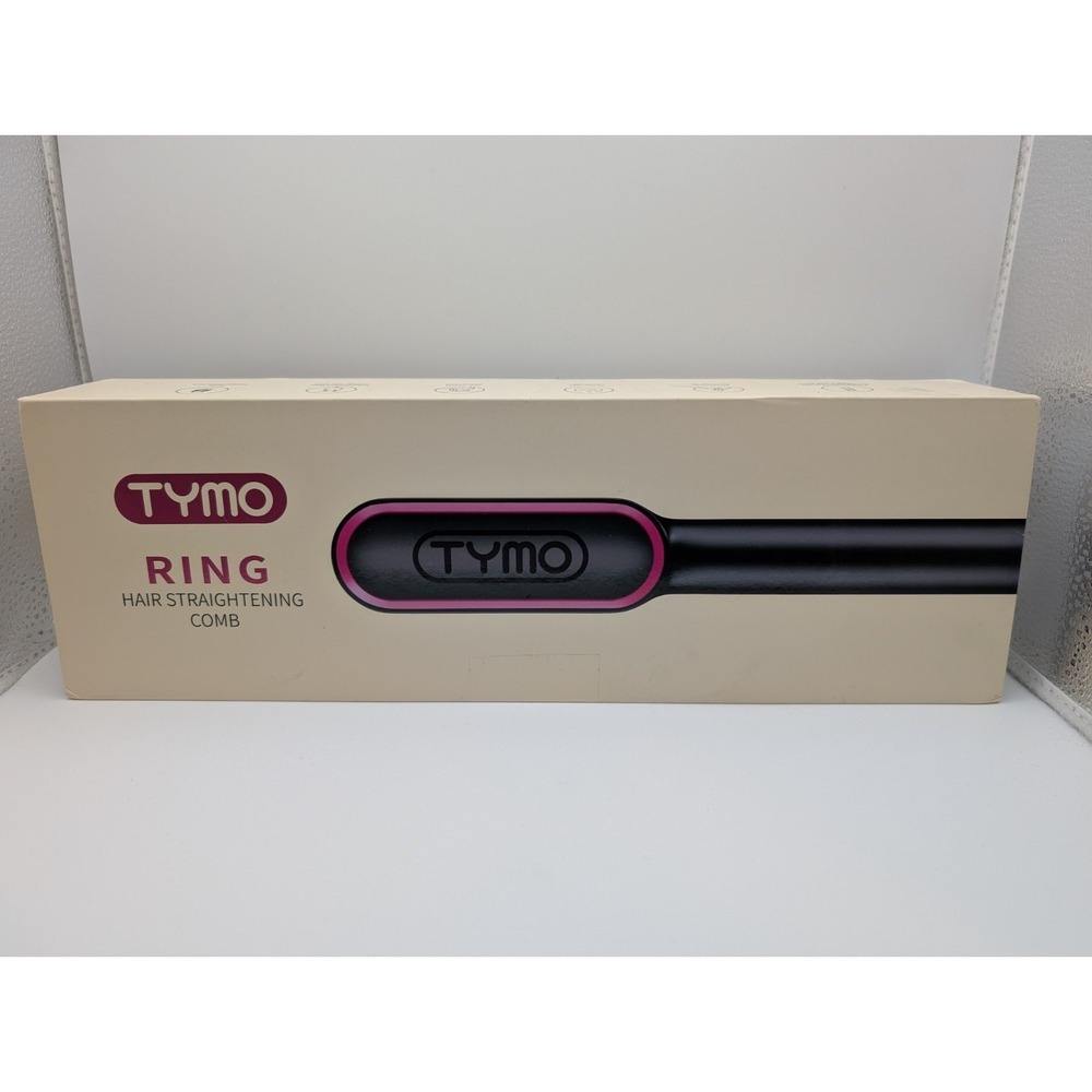 TYMO Ring Hair Straightening Comb with Glove, Travel Bag & 2 Clips,‎ BLACK
